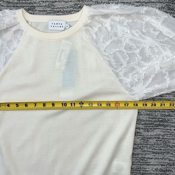 NWT Tanya Taylor Elona Wool Knit Top in Chalk Medium - Picture 10 of 14